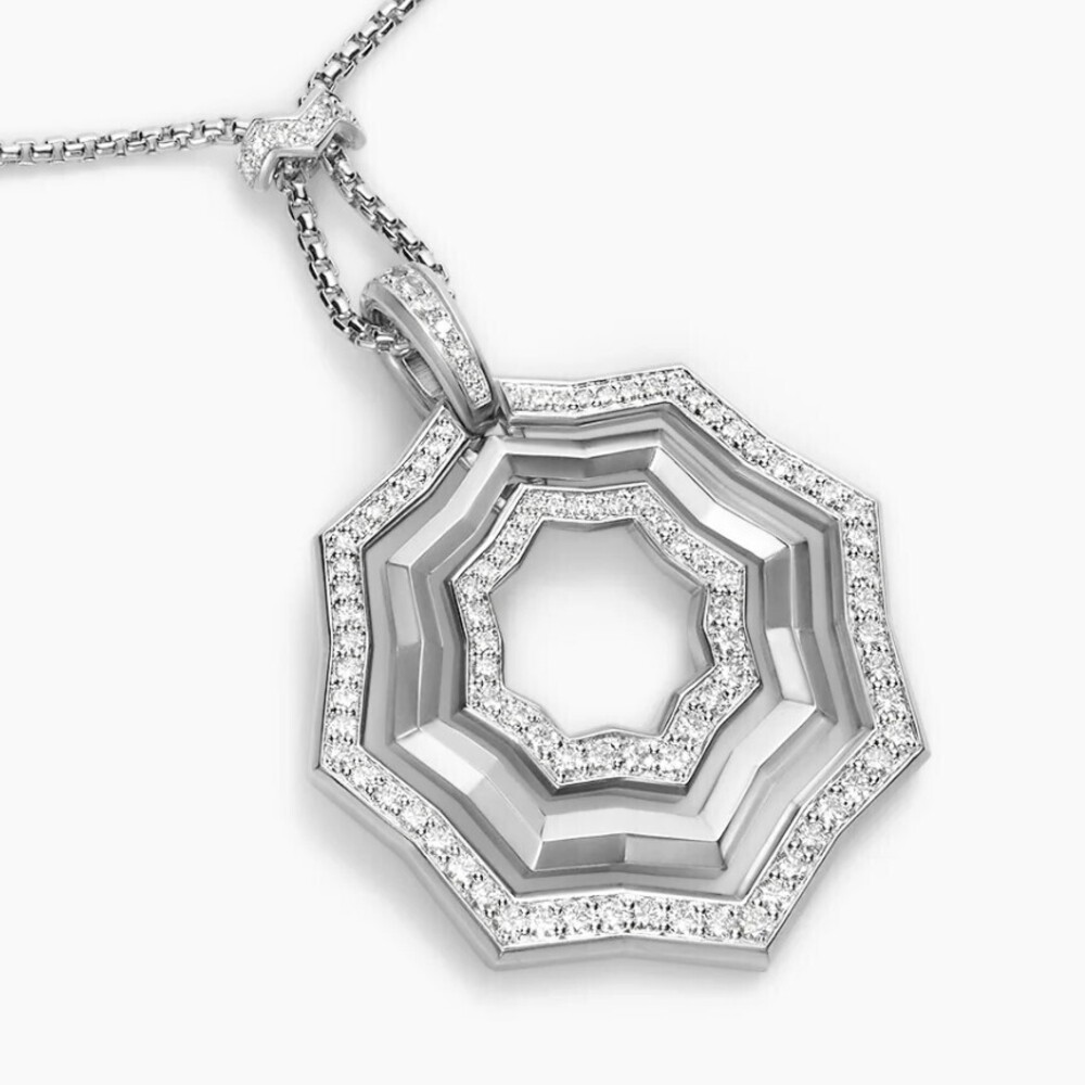 David Yurman Silver Zigzag Stacked Necklace